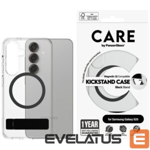 Citas preces Panzer Glass  CARE by PanzerGlass Feature Black Kickstand & QI Case for Samsung Galaxy S25 - Transparent 