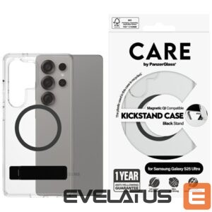 Citas preces Panzer Glass  CARE by PanzerGlass Feature Black Kickstand & QI Case for Samsung Galaxy S25 Ultra - Transparent 