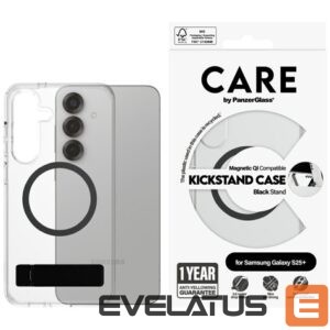Citas preces Panzer Glass  CARE by PanzerGlass Feature Black Kickstand & QI Case for Samsung Galaxy S25+ - Transparent 