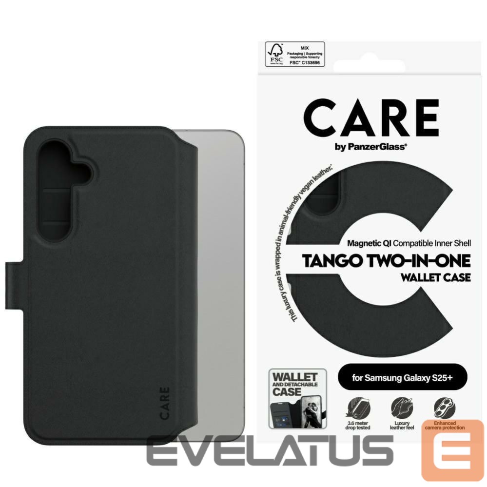 Citas preces Panzer Glass CARE by PanzerGlass Feature Tango 2in1 Wallet Case for Samsung Galaxy S25+ - Black
