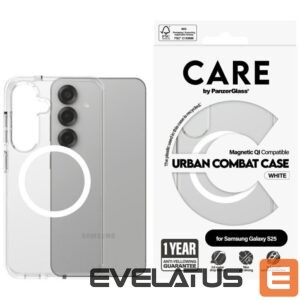Citas preces Panzer Glass  CARE by PanzerGlass Flagship Urban Combat White QI Case for Samsung Galaxy S25 - Transparent 
