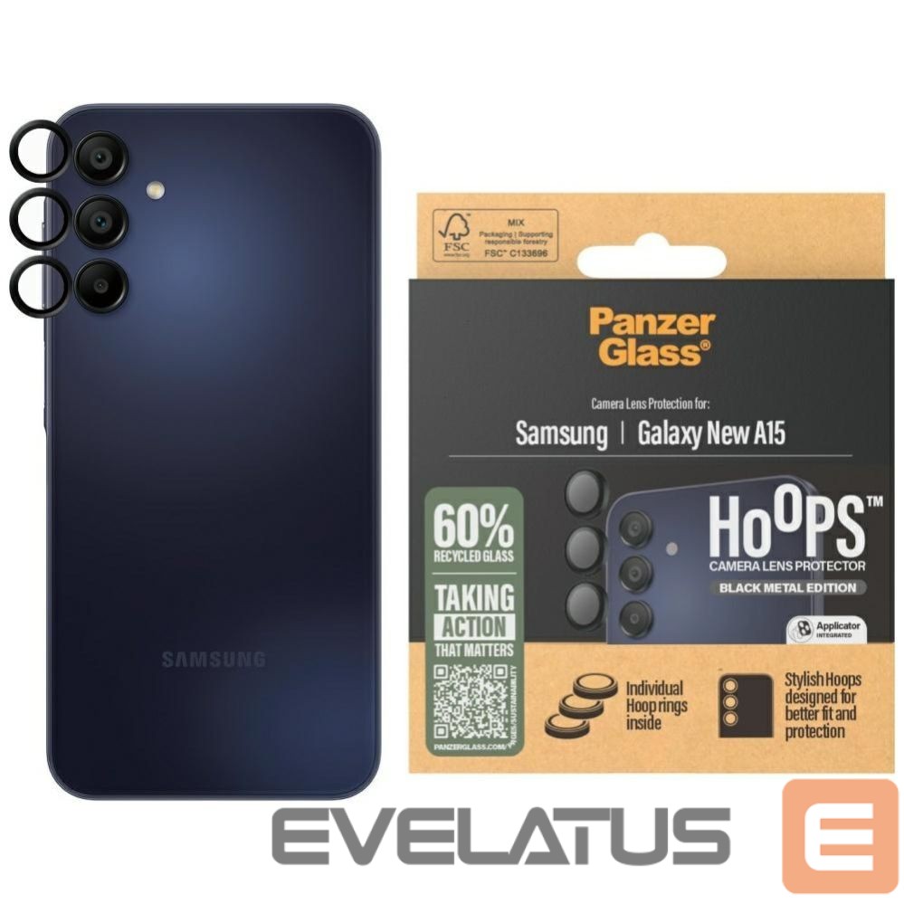 Citas preces Panzer Glass PanzerGlass Hoops Tempered Glass Lens Cover for Samsung Galaxy A16 / A16 5G - Black