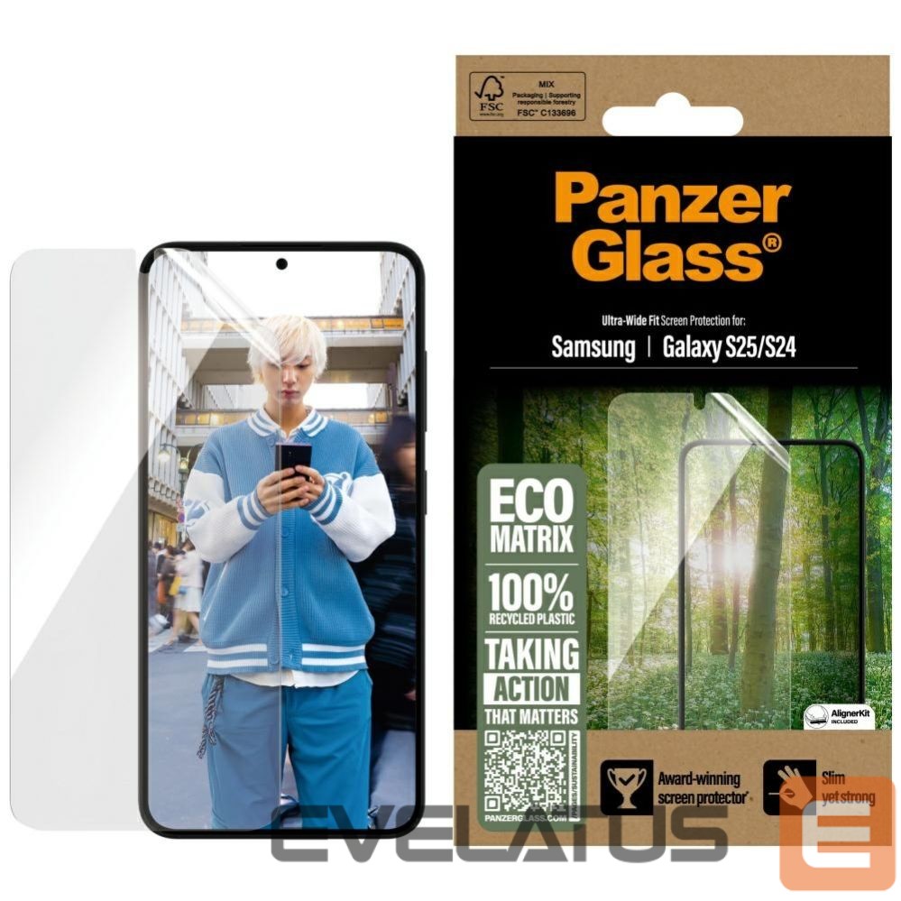 Citas preces Panzer Glass PanzerGlass Eco Matrix Ultra-Wide Fit Tempered Glass for Samsung Galaxy S25