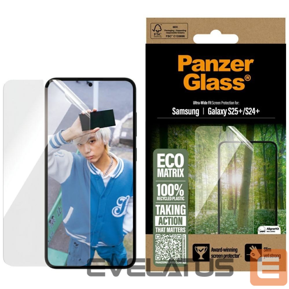 Citas preces Panzer Glass PanzerGlass Eco Matrix Ultra-Wide Fit Tempered Glass for Samsung Galaxy S25+