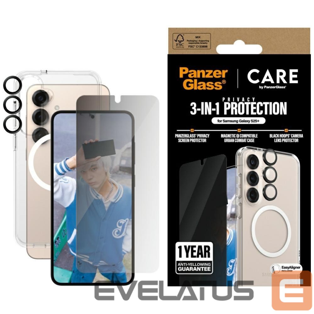 Citas preces Panzer Glass CARE by PanzerGlass Flagship 3in1 Case + Privacy Glass + Lens for Samsung Galaxy S25+