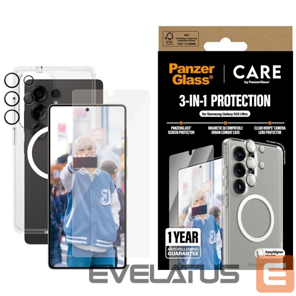 Citas preces Panzer Glass CARE by PanzerGlass Flagship 3in1 Case + Glass + Lens Protective Kit for Samsung Galaxy S25 Ultra