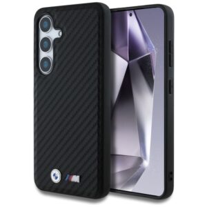 Citas preces BMW  BMW Leather Carbon MagSafe Case for Samsung Galaxy S25 - Black 