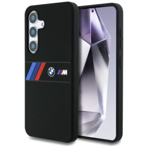 Citas preces BMW  BMW Silicone Middle Tricolor Stripes MagSafe Case for Samsung Galaxy S25 - Black 