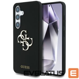 Citas preces Guess  Guess Silicone Big 4G Logo Bottom Script case for Samsung Galaxy S25 - black 