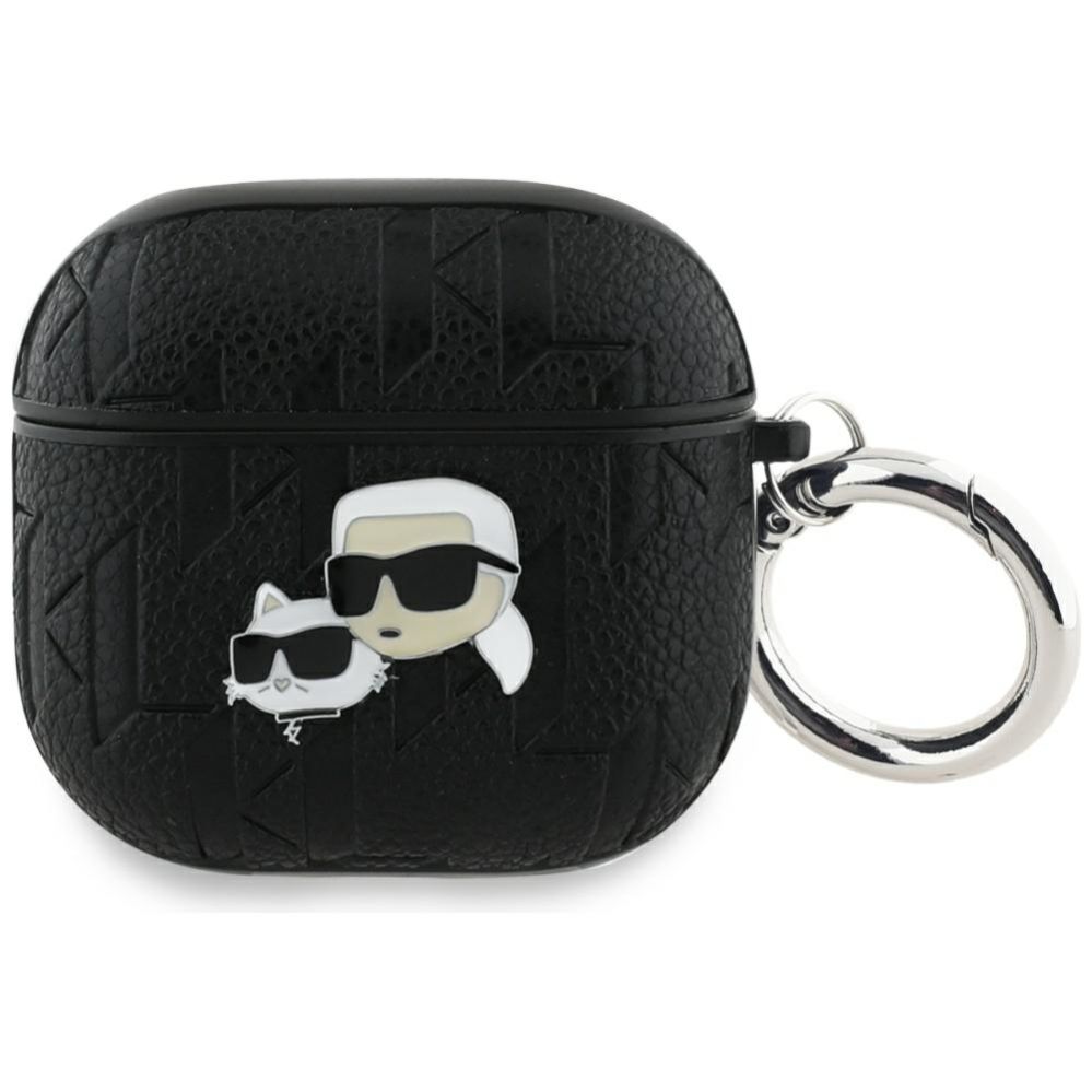 Citas preces Karl Lagerfeld Karl Lagerfeld Monogram Karl & Choupette Head Case for AirPods 4 - Black