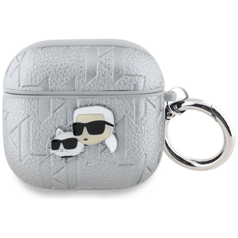 Kitos prekės Karl Lagerfeld Karl Lagerfeld Monogram Karl & Choupette Head case for AirPods 4 - silver