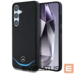 Muud kaubad Mercedes-Benz  Mercedes Leather Contrasted Blue Horizontal Curve MagSafe Case for Samsung Galaxy S25 - Black 