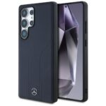 Citas preces Mercedes-Benz  Mercedes Leather Debossed Lines MagSafe Case for Samsung Galaxy S25 Ultra - Blue 