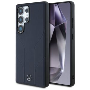 Citas preces Mercedes-Benz  Mercedes Leather Debossed Lines MagSafe Case for Samsung Galaxy S25 Ultra - Blue 