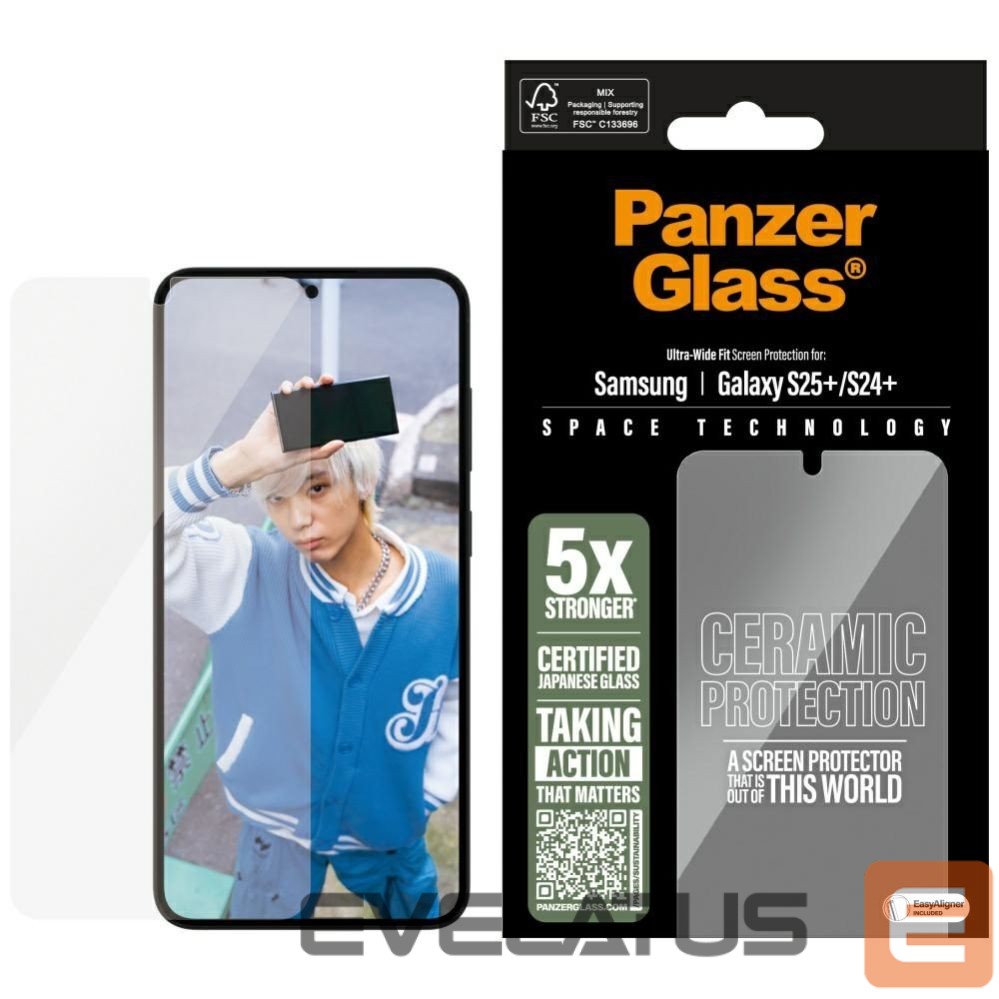 Citas preces Panzer Glass PanzerGlass Ultra-Wide Fit Ceramic Glass for Samsung Galaxy S25+ - Clear