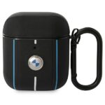 Citas preces BMW  BMW Leather Color Lines Case for AirPods 1 / 2 - Black 