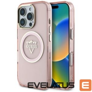 Citas preces Guess  Guess IML Metal Mountain Logo MagSafe iPhone 16 Pro Max Case - Pink 