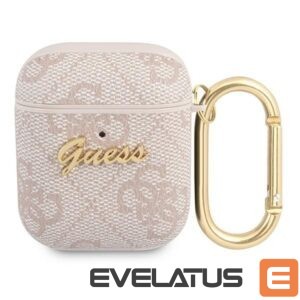 Citas preces Guess  Guess 4G Script Metal Collection Case for AirPods 1 / 2 - Pink 