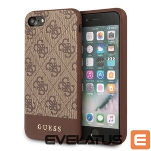 Citas preces Guess  Guess 4G Stripe Collection case for iPhone 7 / 8 / SE 2020 / SE 2022 - brown 