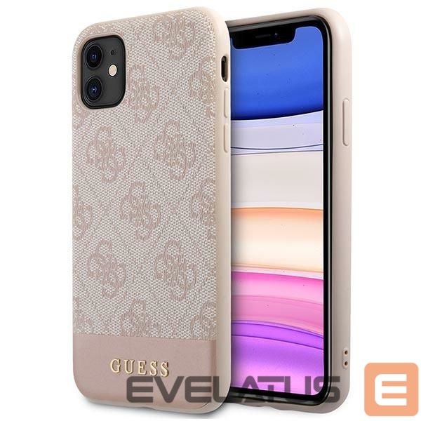 Citas preces Guess Guess 4G Stripe Collection Case for iPhone 11 / Xr 6.1" - Pink