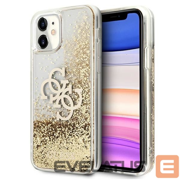 Citas preces Guess Guess 4G Big Liquid Glitter case for iPhone 11 6.1" / Xr - gold