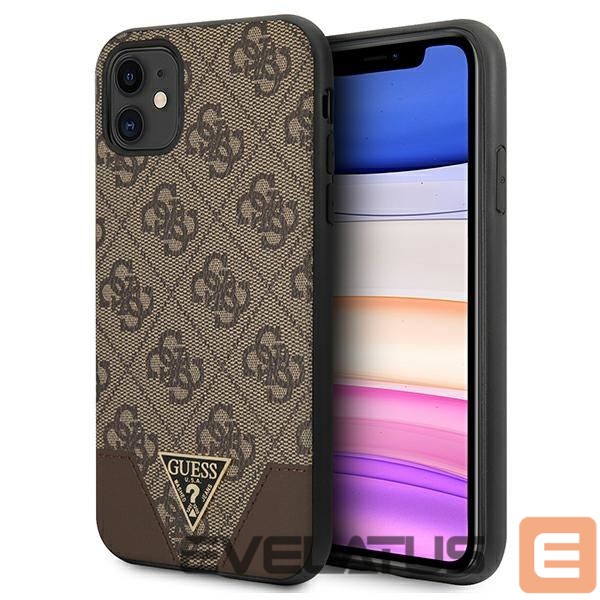 Citas preces Guess Guess 4G Triangle Collection case for iPhone 11 6.1" / Xr 6.1" - brown