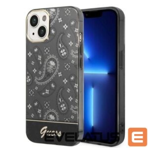 Citas preces Guess  Guess Bandana Paisley Case for iPhone 14 / 15 / 13 6.1" - Black 