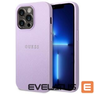 Citas preces Guess  Guess Saffiano Strap Case for iPhone 14 Pro Max 6.7" - Purple 