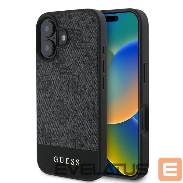 Citas preces Guess Guess 4G Bottom Stripe Case for iPhone 16 Plus 6.7" - Gray