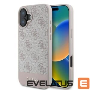 Citas preces Guess  Guess 4G Bottom Stripe Case for iPhone 16 Plus 6.7" - Pink 