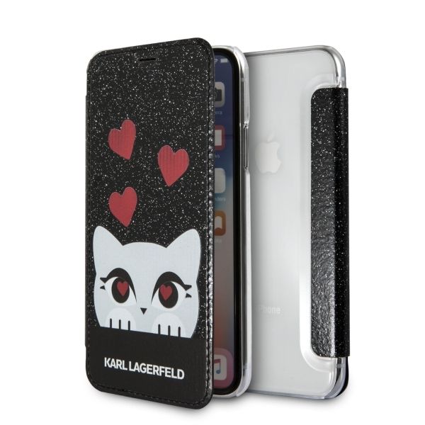 Citas preces Karl Lagerfeld Karl Lagerfeld Valentine iPhone X/Xs Case - Black