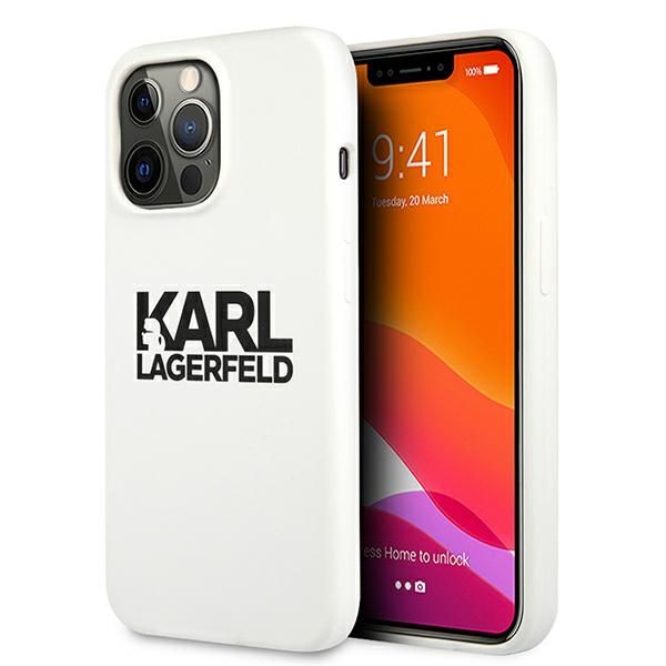 Citas preces Karl Lagerfeld Karl Lagerfeld Silicone Stack Logo Case for iPhone 13 Pro / 13 6.1" - White
