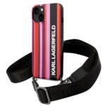 Kitos prekės Karl Lagerfeld  Karl Lagerfeld Color Stripes Strap Case for iPhone 14 Plus / 15 Plus 6.7" - Pink 