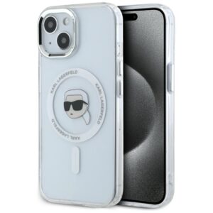 Kitos prekės Karl Lagerfeld  Karl Lagerfeld IML Metal Karl Head MagSafe Case for iPhone 15 White 
