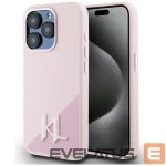 Citas preces Karl Lagerfeld  Karl Lagerfeld Silicone Shadow Metal Initial MagSafe Case for iPhone 15 Pro Max Pink 