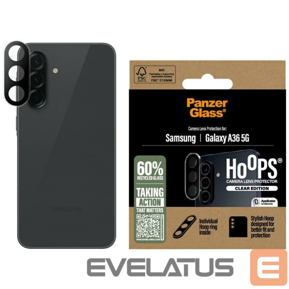 Citas preces Panzer Glass PanzerGlass Hoops Lens Protector Tempered Glass for Samsung Galaxy A36 5G - Clear