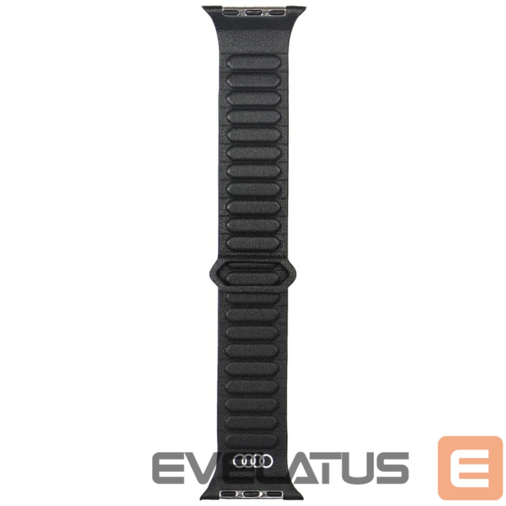 Citas preces Audi Audi Logo Genuine Leather Magnetic Ring Strap for Apple Watch 44 / 45 / 46 / 49 mm - Black