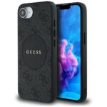 Citas preces Guess  Guess 4G Circle Classic Logo MagSafe case for iPhone 16e - black 