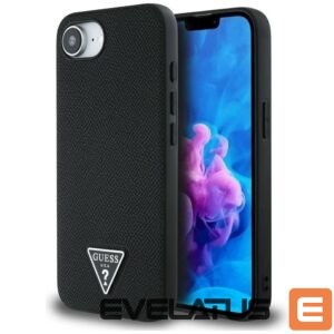 Citas preces Guess  Guess Grained Triangle MagSafe case for iPhone 16e - black 