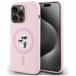 Citas preces Karl Lagerfeld  Karl Lagerfeld Silicone Karl&Choupette MagSafe Case for iPhone 14 Pro Max - Pink 