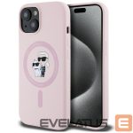 Muud kaubad Karl Lagerfeld  Karl Lagerfeld Silicone Karl&Choupette MagSafe iPhone 15 Plus Case - Pink 