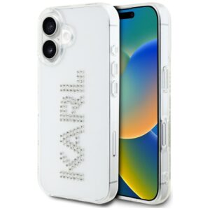 Kitos prekės Karl Lagerfeld  Karl Lagerfeld IML Rhinestones Logo iPhone 16 Case - Transparent 