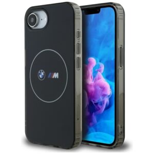Citas preces BMW  BMW IML Metal White Circle MagSafe iPhone 16e Case - Black 