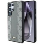 Citas preces DKNY  DKNY Leather Checkered Pattern MagSafe Case for Samsung Galaxy S25 Ultra - Gray 