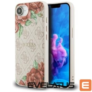 Citas preces Guess  Guess 4G Flowers Print MagSafe iPhone 16e Case - Pink 