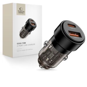 Other goods Tech-Protect  CC03 2-port PD75W car charger - black 