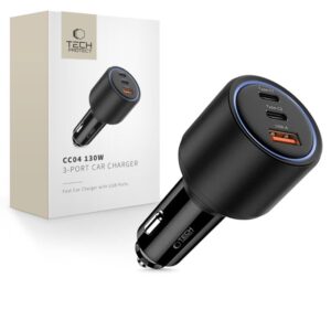Other goods Tech-Protect  CC04 3-port PD130W car charger - black 