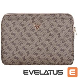 Citas preces Guess  Guess Sleeve 4G Zipper Pocket Triangle Logo 14" Laptop Bag - Brown 