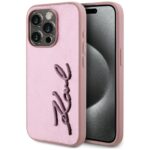 Other goods Karl Lagerfeld  Karl Lagerfeld Wrinkled Metal Signature iPhone 15 Pro Case - Pink 
