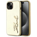 Другие товары Karl Lagerfeld  Karl Lagerfeld Wrinkled Metal Signature iPhone 15 Case - Gold 